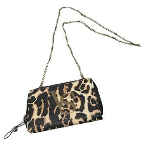 Victoria’s Secret Vintage Leopard Crossbody Wallet Clutch VS Gold Logo